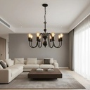 Araña Candelabro 8 luces NEGRO