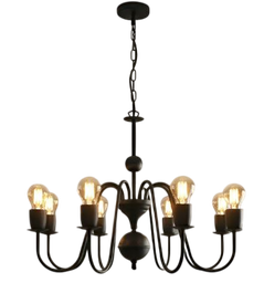 Araña Candelabro 8 luces NEGRO